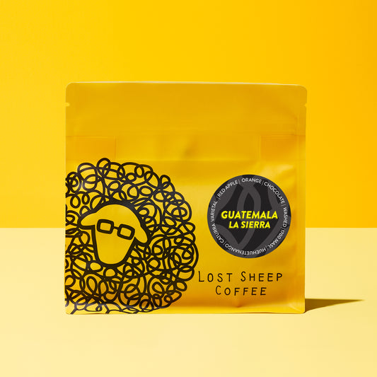 Lost Sheep Coffee's: Guatamala La Sierra Single Origin in yellow packaging