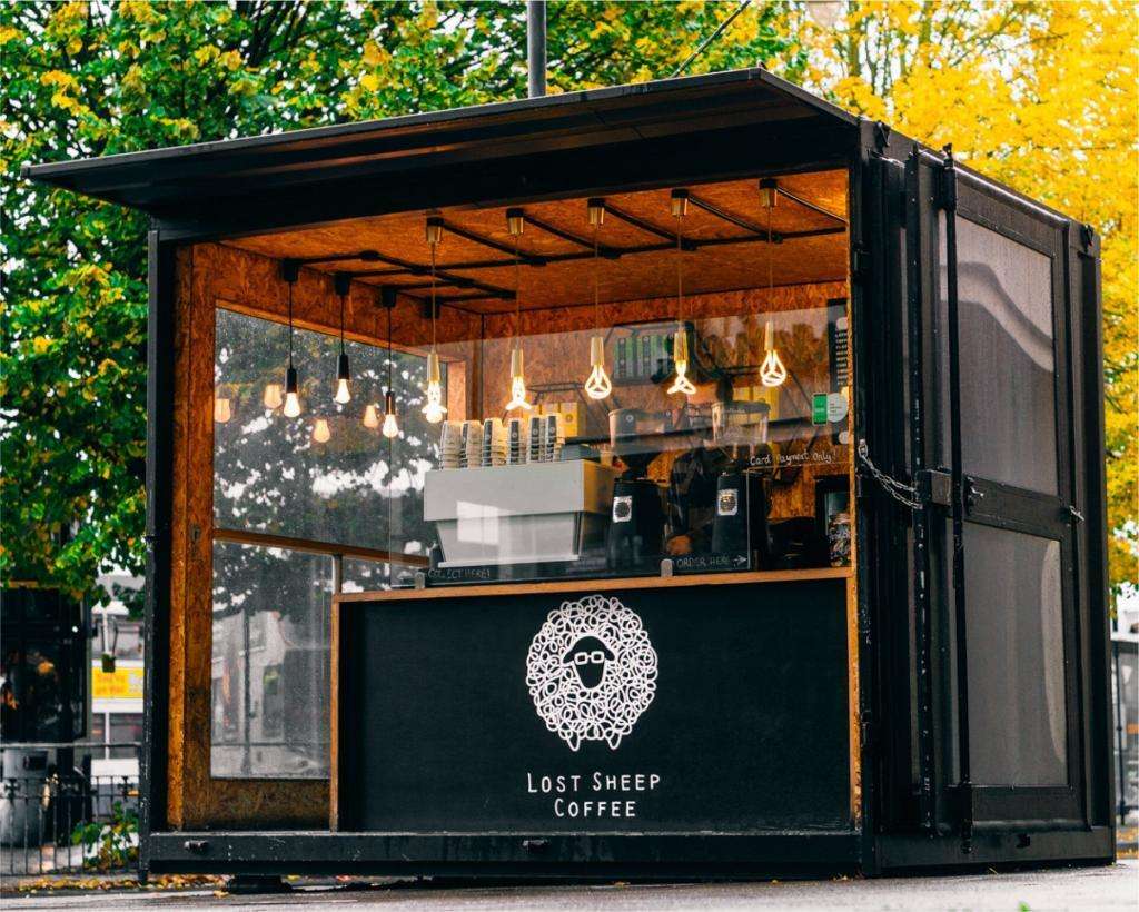Lost Sheep Coffee canterbury bus station pod