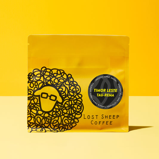 Lost Sheep Coffee's: Timor Leste Tua - Rema Single Origin in yellow packaging