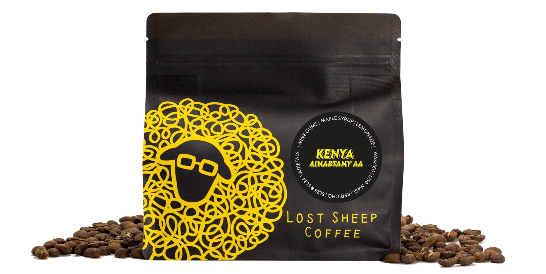 Kenya Ainabtany AA coffee in Lost Sheep Coffee packaging