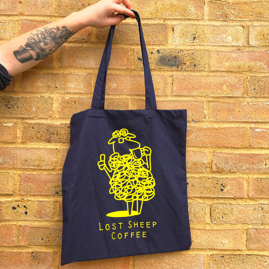 Blue Tote Time ~ Lost Sheep Coffee Tote Bag