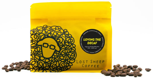 Lost Sheep Coffee's: Decaf Single Origin in yellow packaging