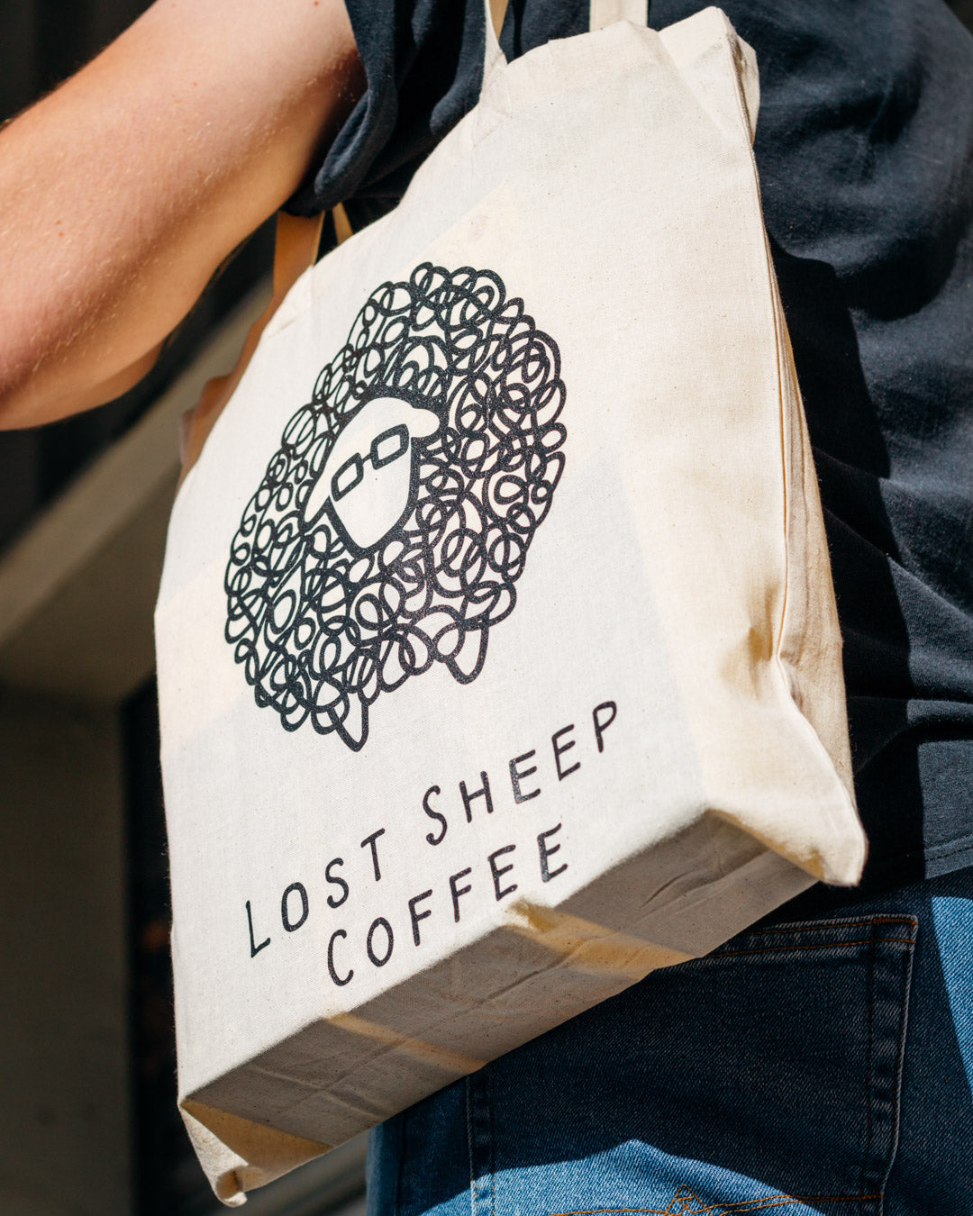 Lost Sheep Coffee natural tote bag
