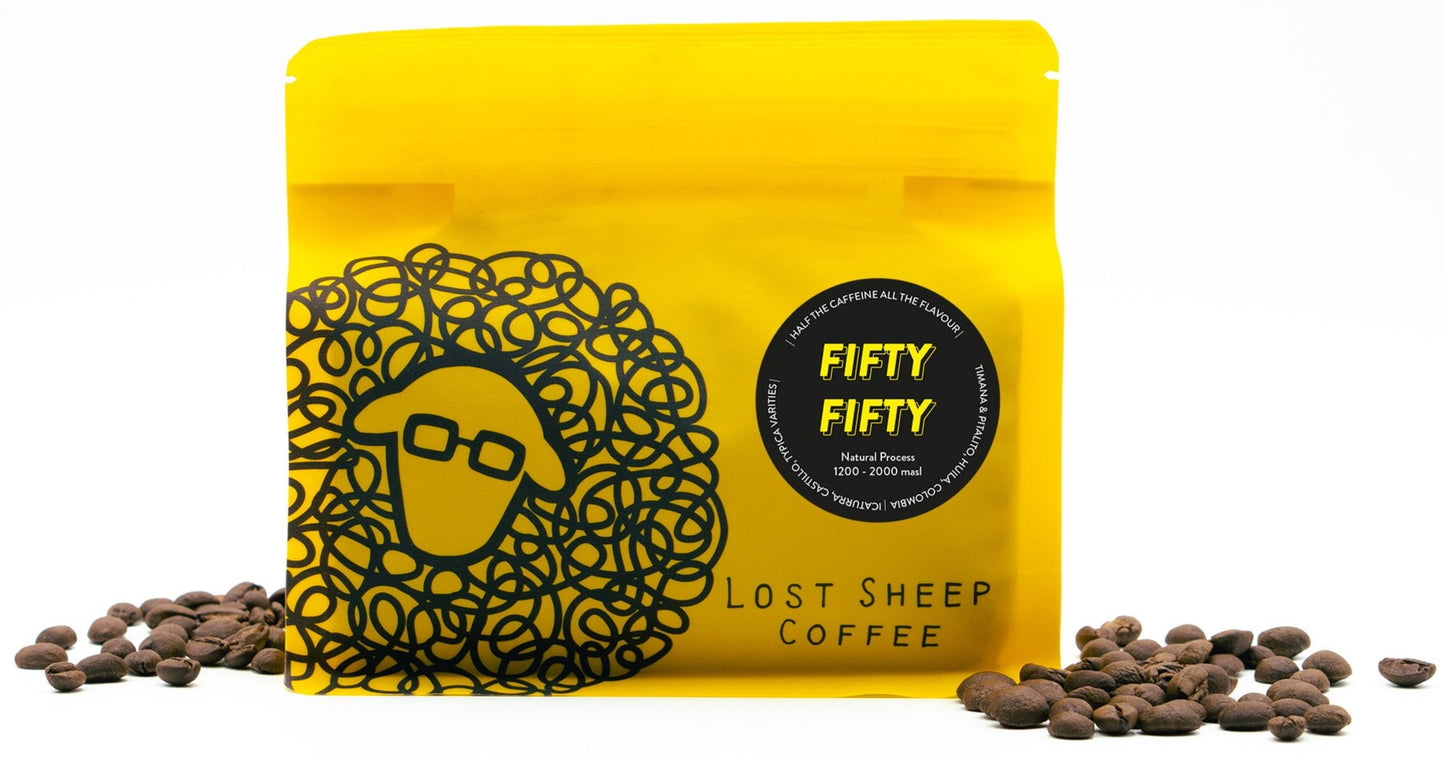 Lost Sheep Coffee fifty fifty half caff coffee